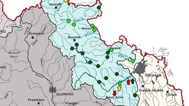 Stavy řek a průtoky vody (24. 6. 2009, 23:00)