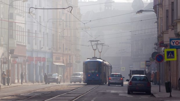 Smog v centru Ostravy