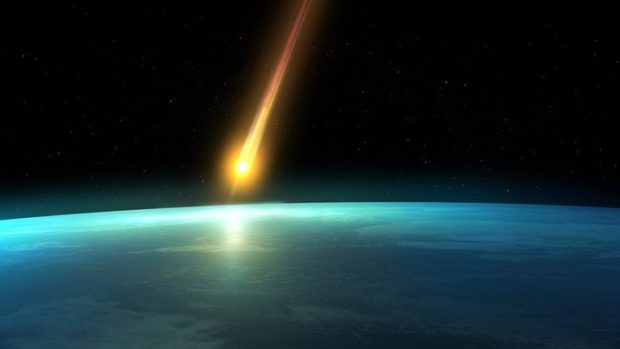 Dopad asteroidu na povrch planety Země v představě výtvarníka, ilustrační foto