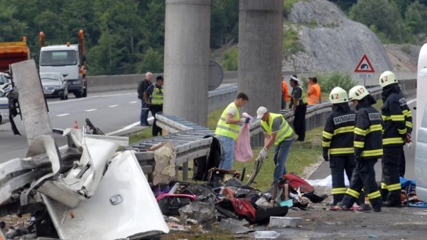 Nehoda českého autobusu na chorvatské dálnici
