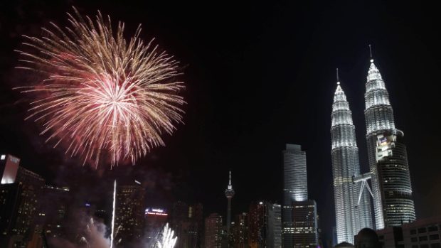 Novoroční ohňostroj v Kuala Lumpur