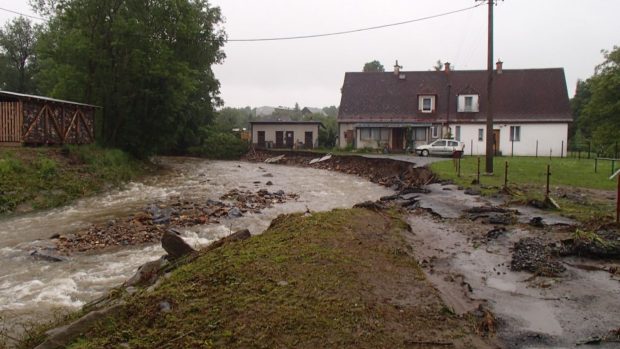 Bleskové povodně zasáhly Jesenicko, květen 2014