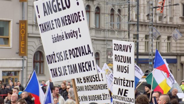 Demonstrace SPD na Václavském náměstí