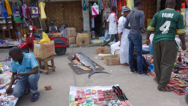 Trh Darajani v hlavním městě země Zanzibar Town