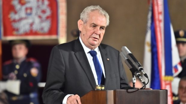 Prezident Miloš Zeman na slavnostní ceremonii předávání státních vyznamenání ve Vladislavském sále