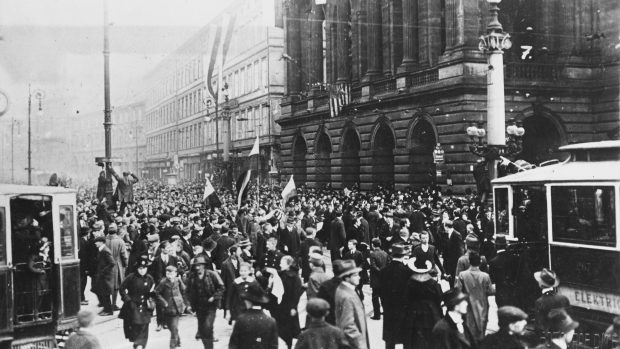 Vyhlášení Československé republiky v Praze 28. října 1918
