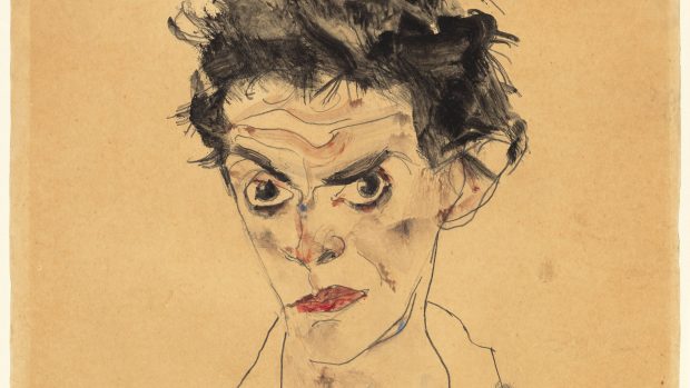 Autoportrét Egona Schieleho z roku 1912
