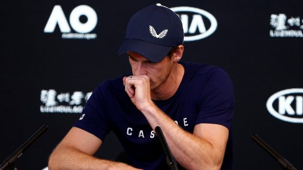 Britský tenista Andy Murray na tiskové konferenci