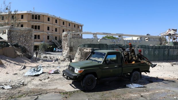 Somálští vojáci zasahují proti islamistické milici Šabáb (březen 2019)