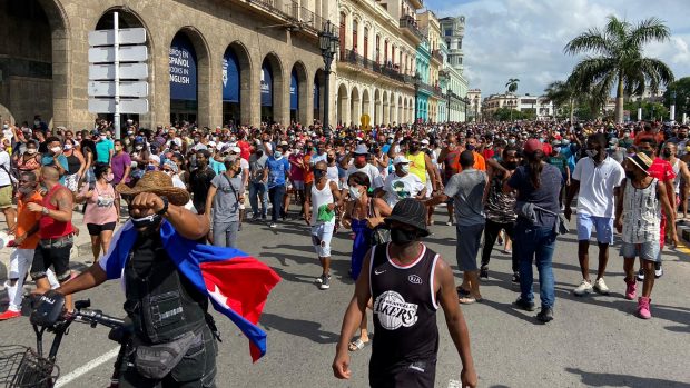 Protivládní protesty v hlavním městě Kuby