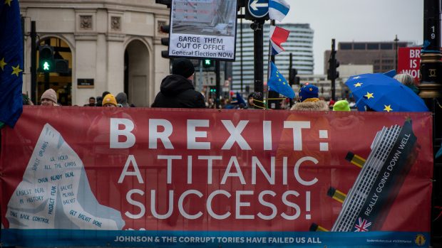 Pro-evropští protestující v Londýně