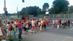 Blokáda silnice I/11 v Hrádku na Třinecku