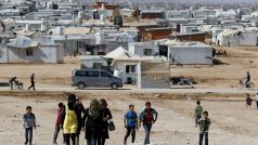 Syrský uprchlický tábor Al Zaatarí v jordánském městě Mafraq u hranic se Sýrií