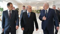 Ruský premiér Michail Mišustin ve čtvrtek jednal s běloruským prezidentem Lukašenkem a premiérem Golovchenkem