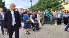 Prezident Miloš Zeman spolu s manželkou Ivanou přivítali prvňáčky v lánské Základní škole Charlotty Garrigue Masarykové