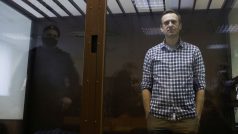 Ruský opoziční vůdce Alexej Navalnyj přichází na soudní jednání, kde se projednává odvolání proti dřívějšímu rozhodnutí soudu o změně podmíněného trestu na skutečný trest odnětí svobody. 20. února 2021, Moskva, Rusko