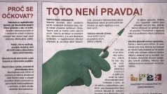 kritizovaná reklama ministerstva zdravotnictví na vakcínu proti covidu v deníku MF Dnes