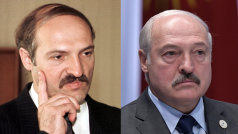 Alexander Lukašenko na snímku z roku 1994 a 2019