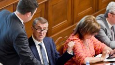 Andrej Babiš při jednání v Poslanecké sněmovně