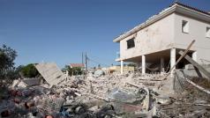 Zničený dům ve španělském městě Alcanar