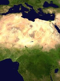 Sahara na satelitním snímku