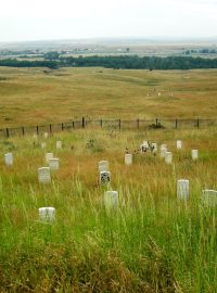 Hřbitov u Little Bighornu ve státě Montana, kde došlo k jedné z nejznámějších bitev americké historie