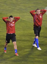 Čeští fotbalisté před zápasem ve Španělsku