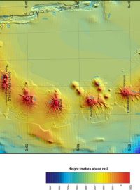 Mapa nových antarktických sopek