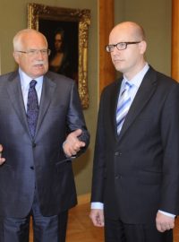 Prezident Václav Klaus přijal na Pražském hradě předsedu ČSSD Bohuslava Sobotku