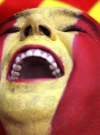 Španělský fanoušek na fotbalovém Euru 2012 v Kyjevě