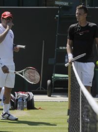 Tomáš Berdych si zatrénoval s Rogerem Federerem