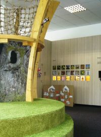 Část interaktivní expozice ekocentra v Brništi