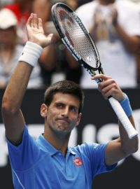Novak Dojoković po vítězném utkání na Australian Open
