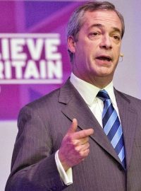 Nigel Farage, předseda euroskeptické strany UKIP