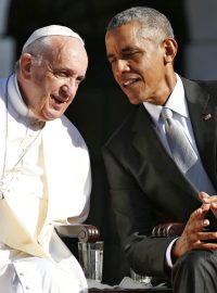 Prezident Barack Obama přivítal papeže Františka ve Washingtonu