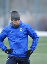 Liberecký fotbalista Josef Šural na tréninku v rámci zimní přípravy