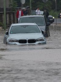 Povodně v německém Porýní (záběr z města Aachen)