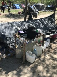 Uprchlický tábor ve městě Matamoros v Mexiku
