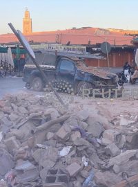 Poničené domy v marockém městě Marrákeš po zemětřesení