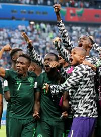 Radost Nigerijců po proměněné penaltě