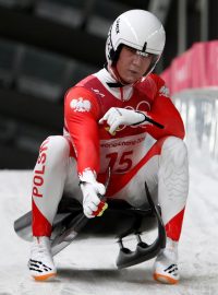 Polský sáňkař Mateusz Sochowicz během olympijského závodu v roce 2018