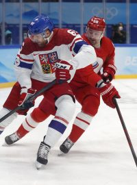 Vojtěch Mozík během utkání proti Olympijským sportovcům z Ruska.
