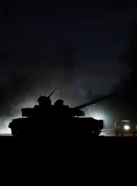 Ruský tank v Doněcku