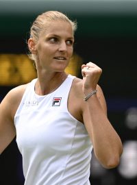 Karolína Plíšková po vítězství nad Terezou Martincovou v prvním kole Wimbledonu