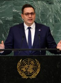 Český ministr zahraničí Jan Lipavský na 77. zasedání Valného shromáždění OSN v New Yorku