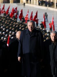 Turecký prezident Recep Tayyip Erdogan během oslav na připomínku 84 let od úmrtí zakladatele moderního Turecka Mustafy Kemala, 10. listopadu 2022
