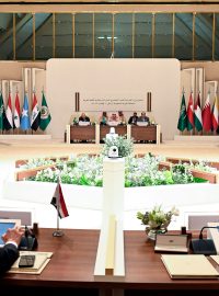 Zvláštní summit arabských lídrů v Rijádu v Saúdské Arábii, na kterém se diskutuje o probíhajícím konfliktu mezi Izraelem a palestinskou militantní skupinou Hamás v Gaze