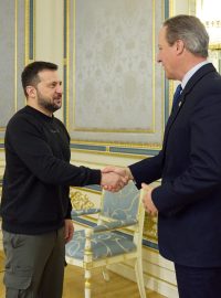 David Cameron se v Kyjevě setkal s prezidentem Volodymyrem Zelenským