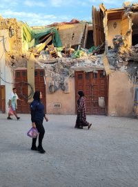 Poničené budovy po zemětřesení v Marrákeši