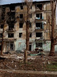 Následky ruského ostřelování ve městě Avdijivka